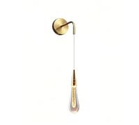 LIGKIN Applique Murale LED Moderne en Forme de Goutte d'eau, Applique Murale Allongée en Cristal, pour Chambre, Salon, Salle à Manger, éclairage d'ambiance, Lumière Chaude