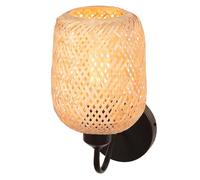 LIGKIN Applique Murale Vintage Lampe Tressée à la Main Abat-jour en Bambou E27 Applique Style bohème Lampe de Mur Intérieur Déco pour Chambre à coucher, Salon, Couloir