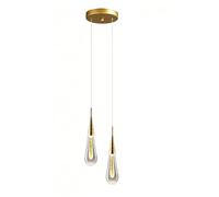 LIGKIN Lustre LED 10W Créatif Suspension Luminaire Moderne en forme de goutte d'eau, Plafonnier en Cristal Lampe Suspendue pour Salon Restaurant Escalier, Lumière Chaude