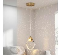 LIGKIN Lustre LED 5W Créatif Suspension Luminaire Moderne, Longue Plafonnier en Cristal Lampe Suspendue pour Salon Restaurant Escalier, Lumière Chaude