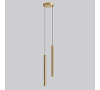 LIGKIN Suspension Luminaire LED Moderne Lustre Minimaliste Design 2 Spots LED Luminaire Plafonnier Aluminium Lampe Suspendue Doré pour Salle à Manger Chambre Salon