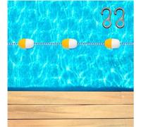 Ligne de séparation de sécurité Flottante Haute visibilité de 16 mètres pour Piscine - Ligne de Couloir avec 2 Crochets, idéale pour l'entraînement, la Natation et la sécurité en Piscine ; f