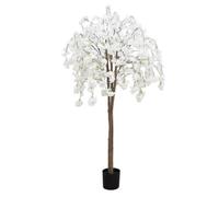 Ligne Déco - Cerisier Artificiel Retombant Blanc 180cm | Plante Artificielle Pot Plastique Noir Intérieur Imitation Terre | Decoration Maison Élégante et Réaliste | Fausse Plante Cerisier Interieur