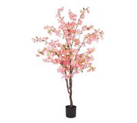 Cerisier artificiel - LIGNE DECO - 115cm - 408 fleurs roses - Pot en plastique noir - Intérieur/extérieur