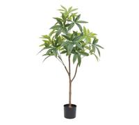Ligne Déco - Pachira Artificiel 120cm | Plante Artificielle Pot Plastique Noir Intérieur Imitation Terre | Decoration Maison Élégante et Réaliste | Fausse Plante Pachira Interieur