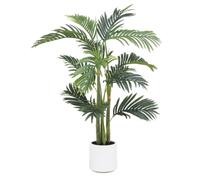 Ligne Déco - Palmier Artificiel 110cm | Plante Artificielle Pot Plastique Blanc Intérieur Imitation Terre | Decoration Maison Élégante et Réaliste | Fausse Plante Palmier Interieur