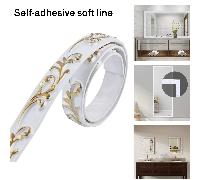 Ligne décorative souple en PVC 3D auto-adhésive - Bordure de cadre de miroir décorative souple pour la décoration de la maison, bande décorative auto-adhésive convenant aux portes de salle de bain et 