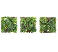LIGUORO SHOP Panneau de plantes artificielles murales, haies synthétiques 3D, résistant aux rayons UV, pour intérieur et extérieur, 50 x 50 - 50 x 100 cm et 100 x 100 cm (Tropico - 3 panneaux 100 x