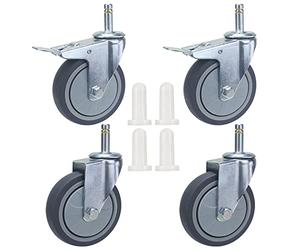 LIGUOYI 40Pièces Roulette De Meubles De Chariot M11×35/50mm Roues Pivotantes À Tige Pivotante, 20 À Freins 20 sans Freins, sans Rayures - Plongeu - roulettes Remplacement pour Chariot Restaurant