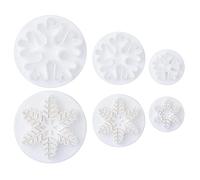 LIHAO 6pcs Emporte Pieces Patisserie Noel Flocon de Neige pour Décoration Anniversaire Gâteaux Biscuit Fondant Pâte à Sucre