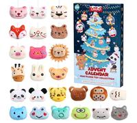 LIHAO Calendrier de l'Avent 2026 Enfant 24 Peluches Animaux Suspension | Pendentif Sac & Porte-Clés, Décoration Sapin | Jouet Cadeau Noël Fille Garçon Amis,Animaux souriants