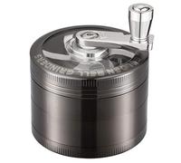 LIHAO Grinder Moulin a Herbes Epices en Zinc Alliage, 5.3cm 4 Pieces avec Manivelle-Nickel Noir