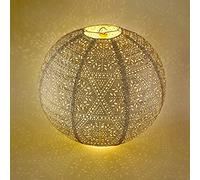 LIHAO Lanterne Lampion Boule Ajourée Papier 12''(30cm) (A) | pour Mariage Anniversaire Fête Noël, avec Support Métallique,Pliable,Blanc-1 Pièce