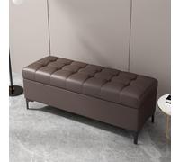 LIHDNGXM Banc de Rangement en Similicuir, Ottoman Rectangulaire Rembourré, Banc Coffre pour Pied de Lit, Chambre, Entrée et Salon(Coffee-A,60cm)
