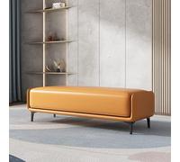 LIHDNGXM Banc Ottoman Rectangulaire en Similicuir, Banc Rembourré pour Pied de Lit, Siège d'Entrée, Repose-Pieds(E,150cm)