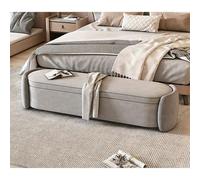 LIHDNGXM Ottoman de Rangement Rembourré en Similicuir, Banc de Chambre Extra Long avec Rangement, Banc Rectangulaire pour Chaussures, Repose-Pieds de Salon(Dark Gray+Beige,150cm)