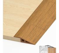 LIHIQIYA Barre de Seuil Adhesive, Grain de Bois Jaune Seuil Porte 7-10mm 2M
