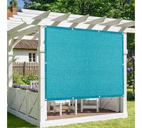 LIHUANE Brise Vue pour Balcon 90 x 250 cm Protection UV Résistant Aux Déchirures Cache Vue Balcon Facile a Poser pour Exterieur Terrasse Jardin et Serre Câble, Bleu Ciel