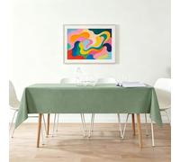 LIHUANE Nappe Unie 70 x 150 cm Imperméable Rectangulaire Lavable Nappes Exterieur Anti-Tache et Facile d'entretien pour Anniversaire, Mariage, Banquet, Restaurant, Fête, Vert Clair