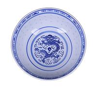 Lihuzmd Lot de 2 bols à nouilles ramen en céramique, bleu et blanc, porcelaine chinoise rétro, dessert, soupe, céréales, riz, udon, nouilles asiatiques, 12,7 cm