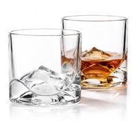 LIITON Denali Verres à Whisky Cristal, Lot de 2, congelable, 10 oz | Cristal épais à congeler: dégustez whisky, bourbon ou cocktails sans glaçons. Coffret cadeau pour homme.