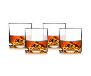 LIITON Everest Mountain Crystal Bourbon, Scotch, Verres à Whisky Coffret Cadeau de 4, Verre à Cocktail Congelable à l'Ancienne, Cadeau de Luxe, 10 oz
