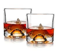 LIITON K2 Lot de 2 verres à bourbon en cristal de montagne népalais, cadeau de luxe lourd congelable pour homme, garçon d'honneur, 283,5 g