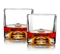 LIITON Mount Fuji Verres à Whisky Cristal, Lot de 2, congelable, cadeau | Cristal épais à congeler: dégustez whisky, bourbon ou cocktails sans glaçons. Coffret cadeau pour homme.