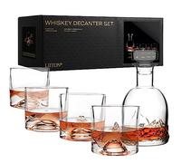LIITON The Peaks Carafe à Whisky Cristal + 4 verres, congelable, 1 L