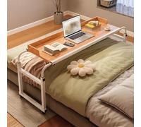 LIJBDDM Table De Lit À Roulettes Médicale Réglable En Hauteur Avec Roulettes Pivotantes, Table De Chevet Réglable Pour Bureau, Lit, Color: Bois, Taille: 115 X 45 X 65 Cm