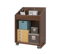 Lijiaxiuyc-101 Classeur Classeur sous Bureau en Bois Massif, Armoire latérale de Rangement Mobile avec Roue, Basse, Petite étagère bibliothèque Stockage(Bruin)