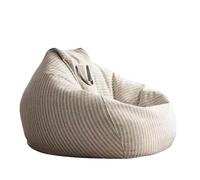 Lijiaxiuyc-101 Fauteuil Poire Pouf avec à Motif rayé, canapé Paresseux for Salon et Chambre Coucher Siège modulable(Blanc,Grand)