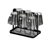 Lijiaxiuyc-101 Verres à gobelet Ensemble de 6 verres à eau avec anses et supports, tasses en verre 20 orme fleur(Grigio)