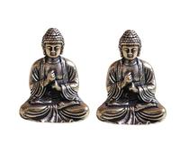 LiJuanWang Mini Statue de Bouddha, 2 Pièces, Porte-Bonheur pour Figurines de décoration de la Maison Bureau, 2,8 x 2,4 cm