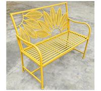LIKANGLONGJU 108cm Banc Exterieur Jardin Pliable Métal Banquette Jardin Renforcée Capacité 260kg Siège de Extérieur pour Terrasse Balcon(Yellow)