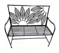 LIKANGLONGJU 108cm Banc Exterieur Jardin Pliable Métal Banquette Jardin Renforcée Capacité 260kg Siège de Extérieur pour Terrasse Balcon(Black)