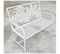 LIKANGLONGJU 108cm Banc Exterieur Jardin Pliable Métal Banquette Jardin Renforcée Capacité 260kg Siège de Extérieur pour Terrasse Balcon(White)