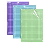 Likcut Tapis de Découpe Mixte A4 (30,5 x 21,5 cm), Lot de 3 | Pack Multi-Adhérence (1x Léger, 1x Standard, 1x Fort), Accessoires pour Machine de Découpe, Plaque Papier, Vinyle, Flex