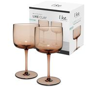 like. by Villeroy & Boch - Like Clay Verre À Vin, Ensemble De 2 Pcs, Verre Coloré Marron, Contenance 270 Ml
