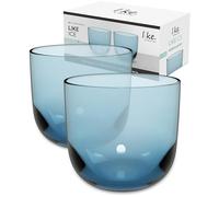 like. by Villeroy & Boch - Like Ice Verre À Eau, Ensemble De 2 Pièces, Verre Coloré Bleu Glacé, Contenance 280 Ml