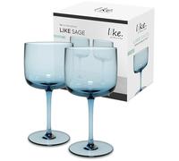 like. by Villeroy & Boch - Like Ice Verre À Vin, Ensemble De 2 Pcs, Verre Coloré Bleu Glacé, Contenance 270 Ml