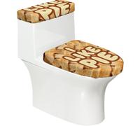 Like Pie Citation Ensemble couvercle de toilette extensible et couvercle de réservoir - Décoration de salle de bain élastique douce pour salle de bain en forme de U ovale
