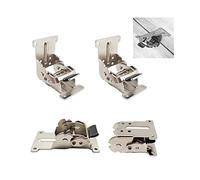 LIKERAINY 0-90-180 Degrés Charnière Pliante Autobloquante le Panneau D'extension de Table Rabattable Support Pliable Raccords pour Établi Pliant en Fer avec Argent Paquet de 4