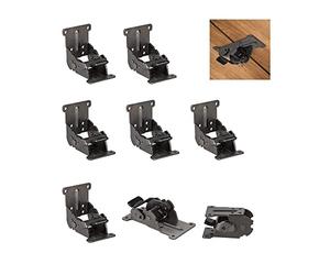 LIKERAINY 0-90-180 Degrés Charnière Pliante Autobloquante le Panneau D'extension de Table Rabattable Support Pliable Raccords pour Établi Pliant en Fer avec Bronze Foncé Paquet de 8