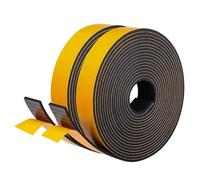 LIKERAINY Bande de d'Étanchéité 25,4x3mm Autocollante en Mousse Joint Fenêtre Boudin de Portes Isolation en Caoutchouc Imperméable et Insonorisation Noir 2 Rouleaux Total 10 Mètres