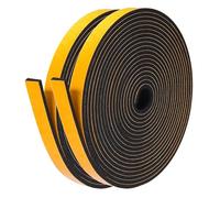 LIKERAINY Bande de d'Étanchéité 7x1,5mm Autocollante en Mousse Joint Fenêtre Boudin de Portes Isolation en Caoutchouc Imperméable et Insonorisation Noir 2 Rouleaux Total 20 Mètres