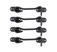 LIKERAINY Crochet de Cabine en Acier Inoxydable 104 mm Loquet de Porte Serrures de Portes pour Portes de Grange Coulissante Armoire Fenêtre Abri Jardin Clôture Noir Paquet de 4 Pièces