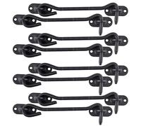 LIKERAINY Crochet de Cabine en Acier Inoxydable 150 mm Loquet de Porte Serrures de Portes pour Portes de Grange Coulissante Armoire Fenêtre Abri Jardin Clôture Noir Paquet de 8 Pièces
