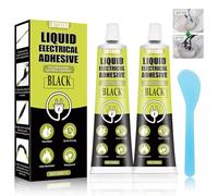 LIKFCBOND Isolant Electrique Liquide, Caoutchouc Liquide Noir, 2 Pcs 50ML | Pate Revetement pour Câbles - Séchage Rapide et Imperméable - Colle Isolante Electrique Convient à Tous les Types de Câbles