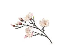 Lilihuimaoyi Branche Magnolia Artificielle en, Rose, 42 cm | Construction injectée, Fleur décorative en EVA, Composition florale , Pr décorateurs d’intérieur